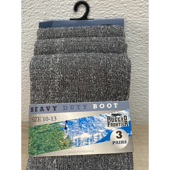 Rugged Frontier Heavy Duty Boot Soks 3 Pair  Size: 10-13 New Made In Pakistan - Picture 1 of 4